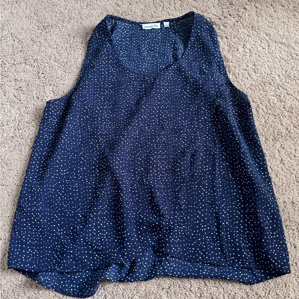 Blue Sleeveless Relaxed Tank Top